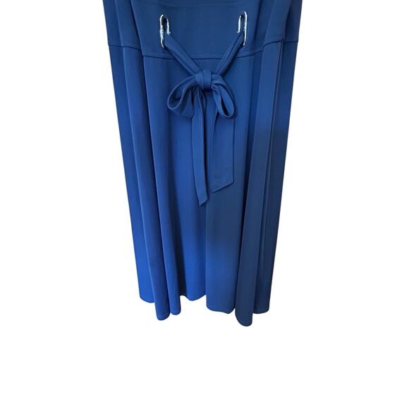 RALPH LAUREN Women’s Blue Sleeveless Fit & Flare Jersey Dress Round Neck Sz. 16 - Picture 7 of 16